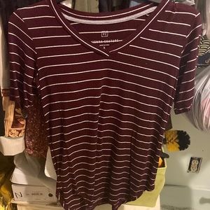 Burgundy striped long shirt